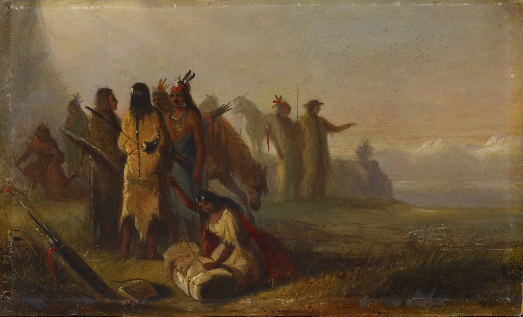 Alfred Jacob Miller Scene of Trappers and Indians
